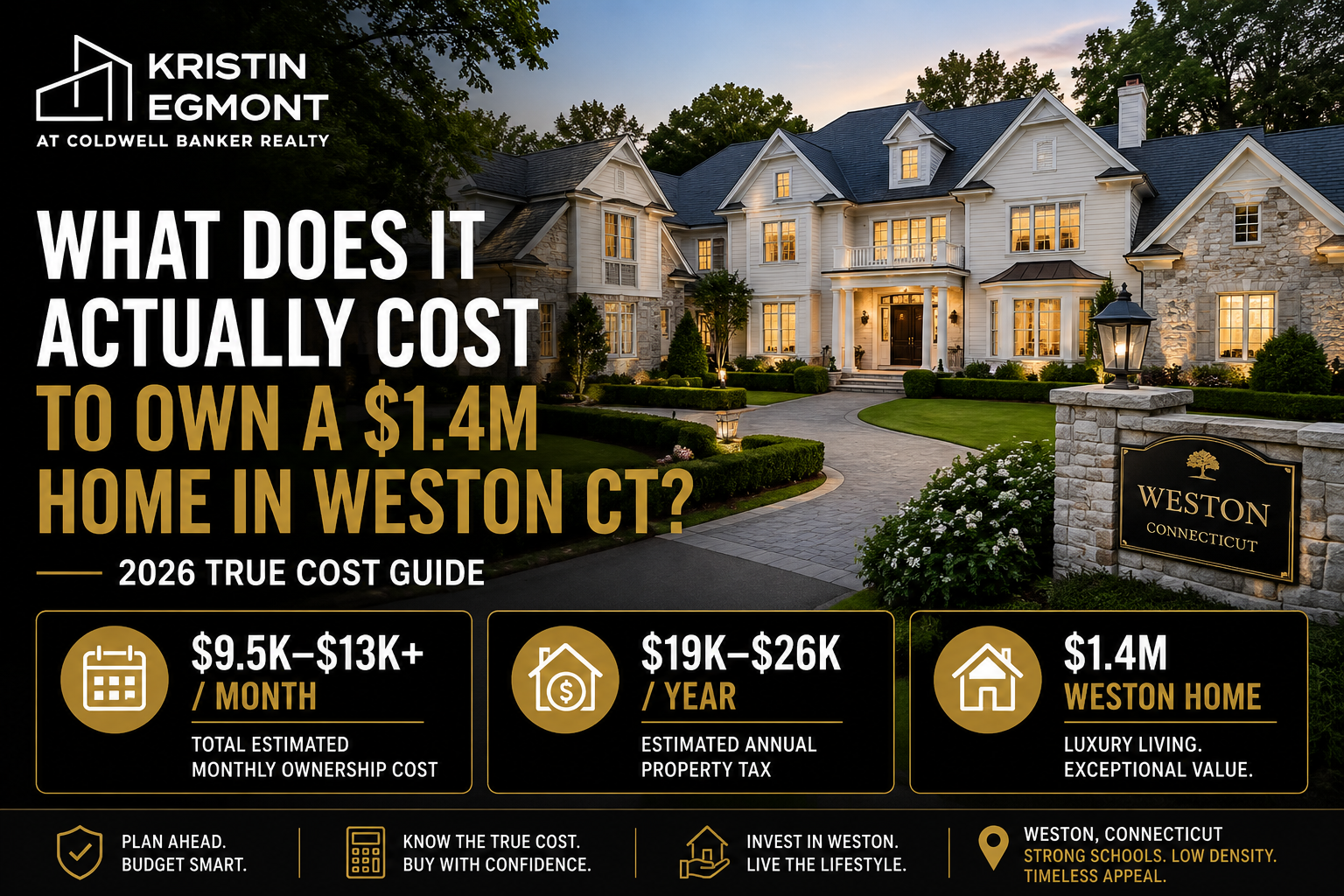 What Does It Cost to Own a $1.4M Home in Weston CT (2026 True Cost Guide)